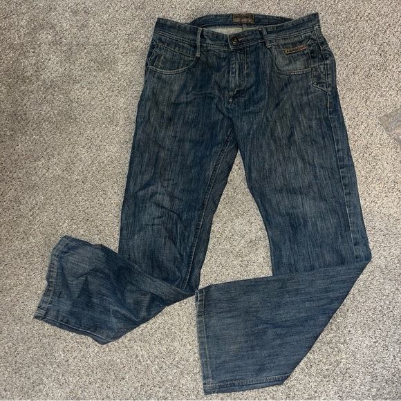 Mish Mash Jeans Hand Finished Stretch Zip Fly Mens W34 Regular 34x34 Blue - Picture 1 of 13